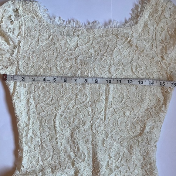 Diane Von Furstenberg Ivory Zarita Lace Mini Cocktail Special Occasion Dress 4 - Picture 14 of 15